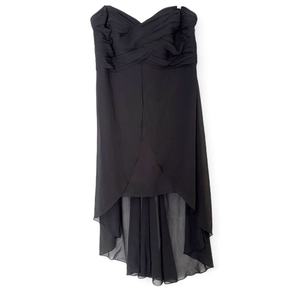David’s Bridal Strapless Sweetheart High-Low Black Formal Dress Plus Size 20